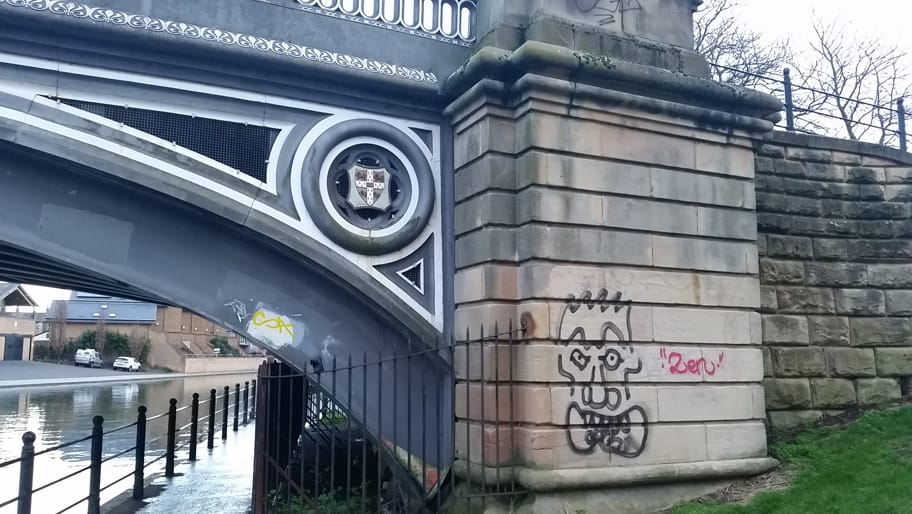 Graffiti on Victoria Bridge. Graffiti on Victoria Bridge.
