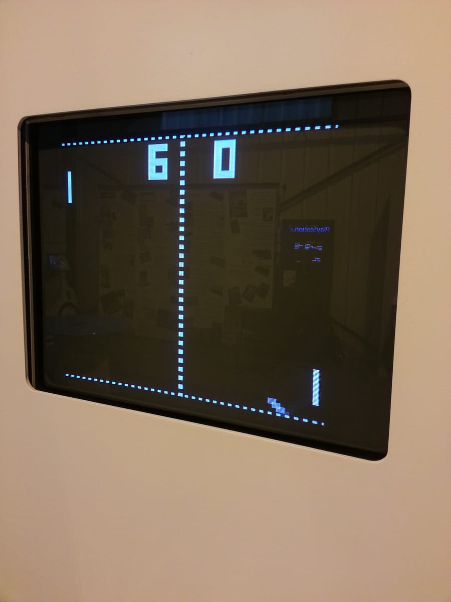Pong, set into the wall