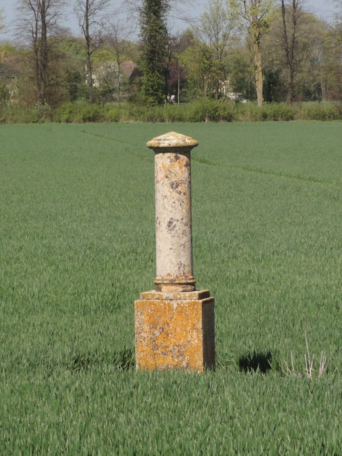Memorial stone visible from guided busway